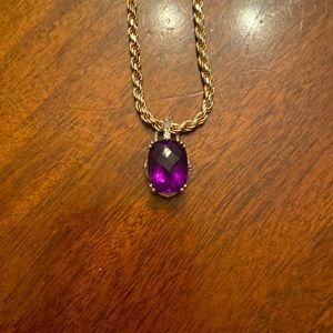 Sterling silver necklace with amethyst pendant. Excellent condition.